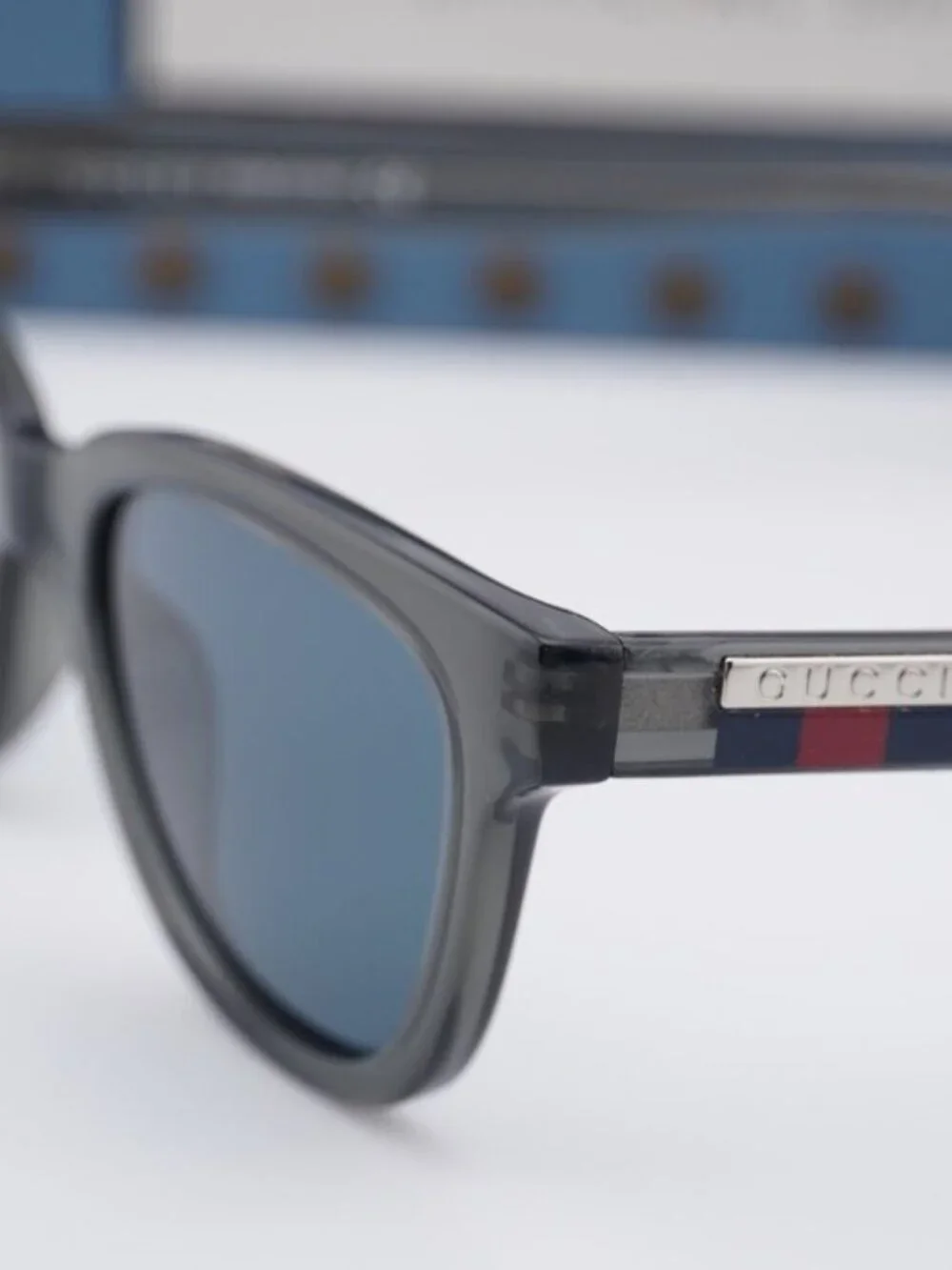 Gucci GG1116S 003 Unisex Square Sunglasses - Grey / Blue